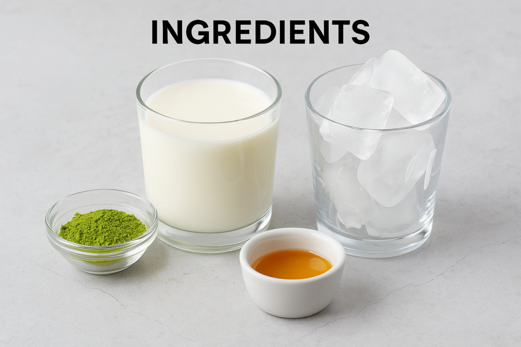 Iced Matcha Latte – Ingredients Iced Matcha Latte – Ingredients