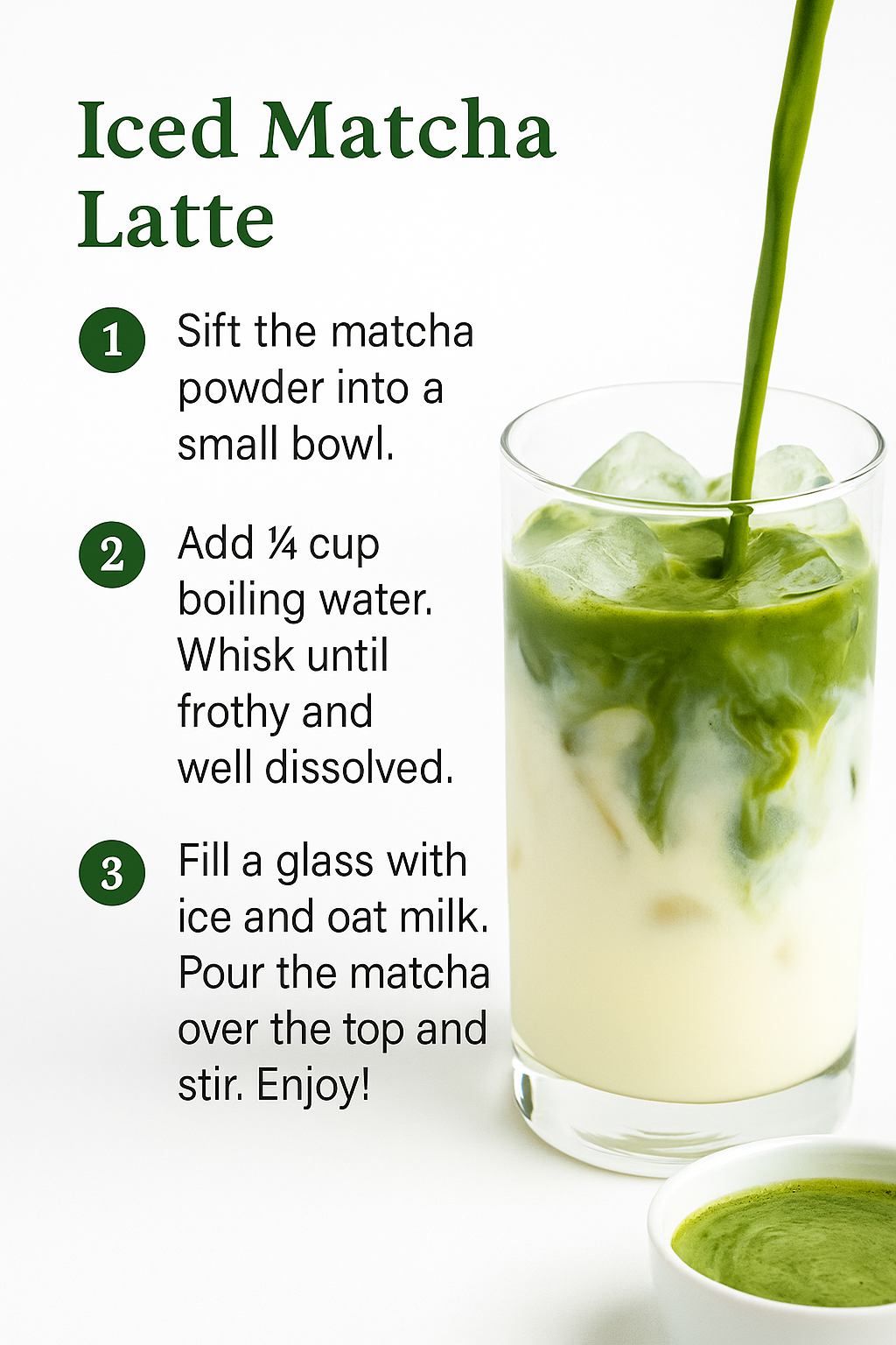 Iced Matcha Latte – Instructions